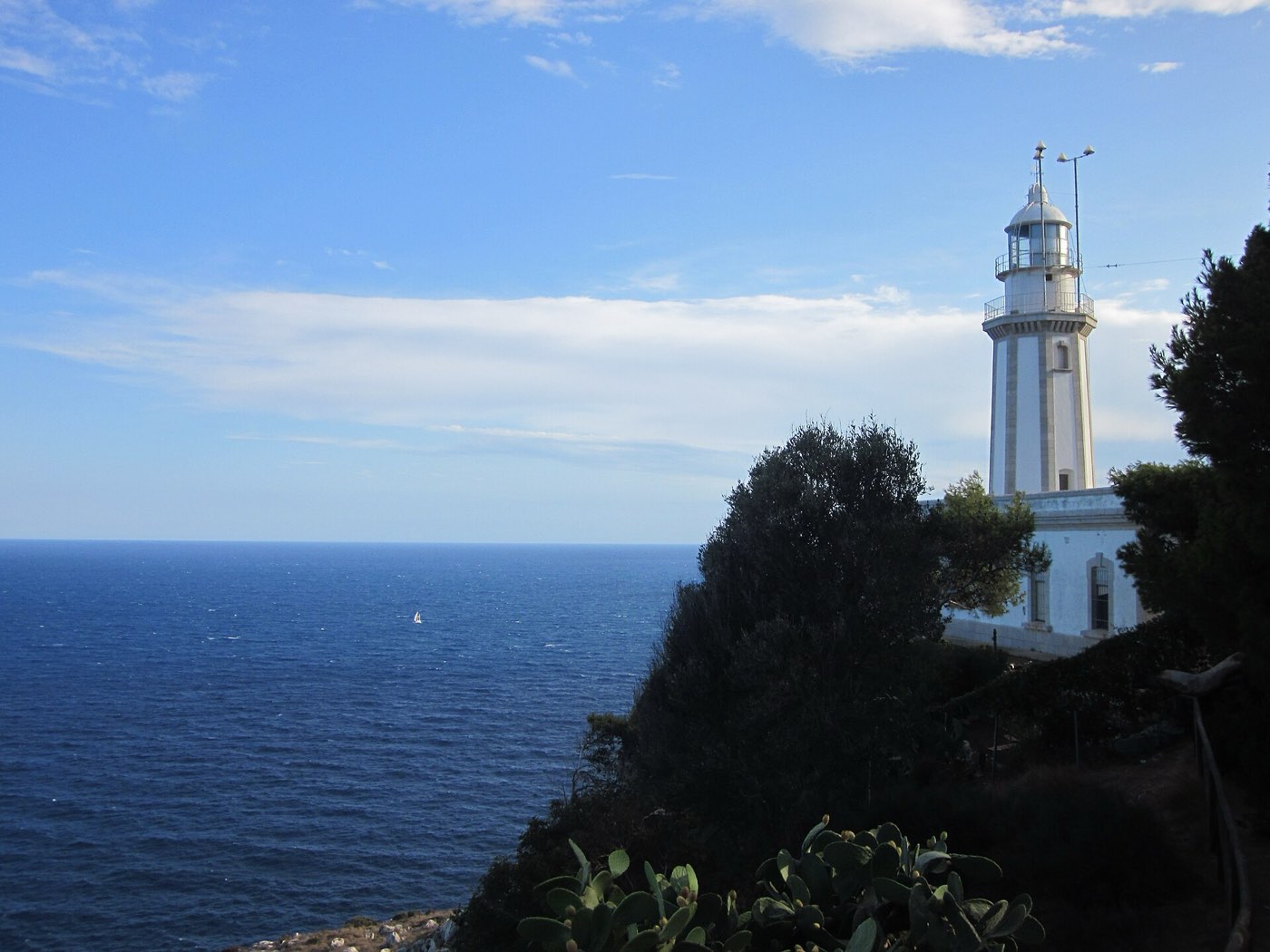 The lighthouse at Cabo de la Nao above the open Mediterranean