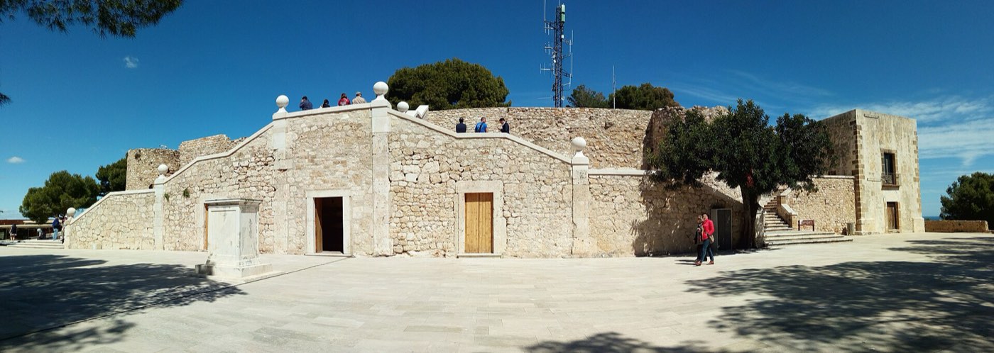Dénia castle above the town rooftops