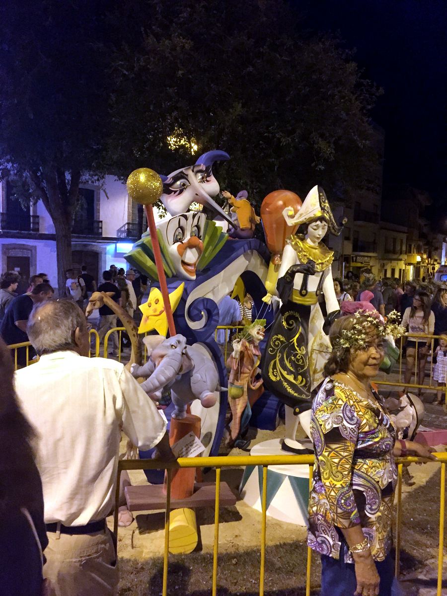 A painted ninot figure at the Fogueres de Sant Joan celebrations