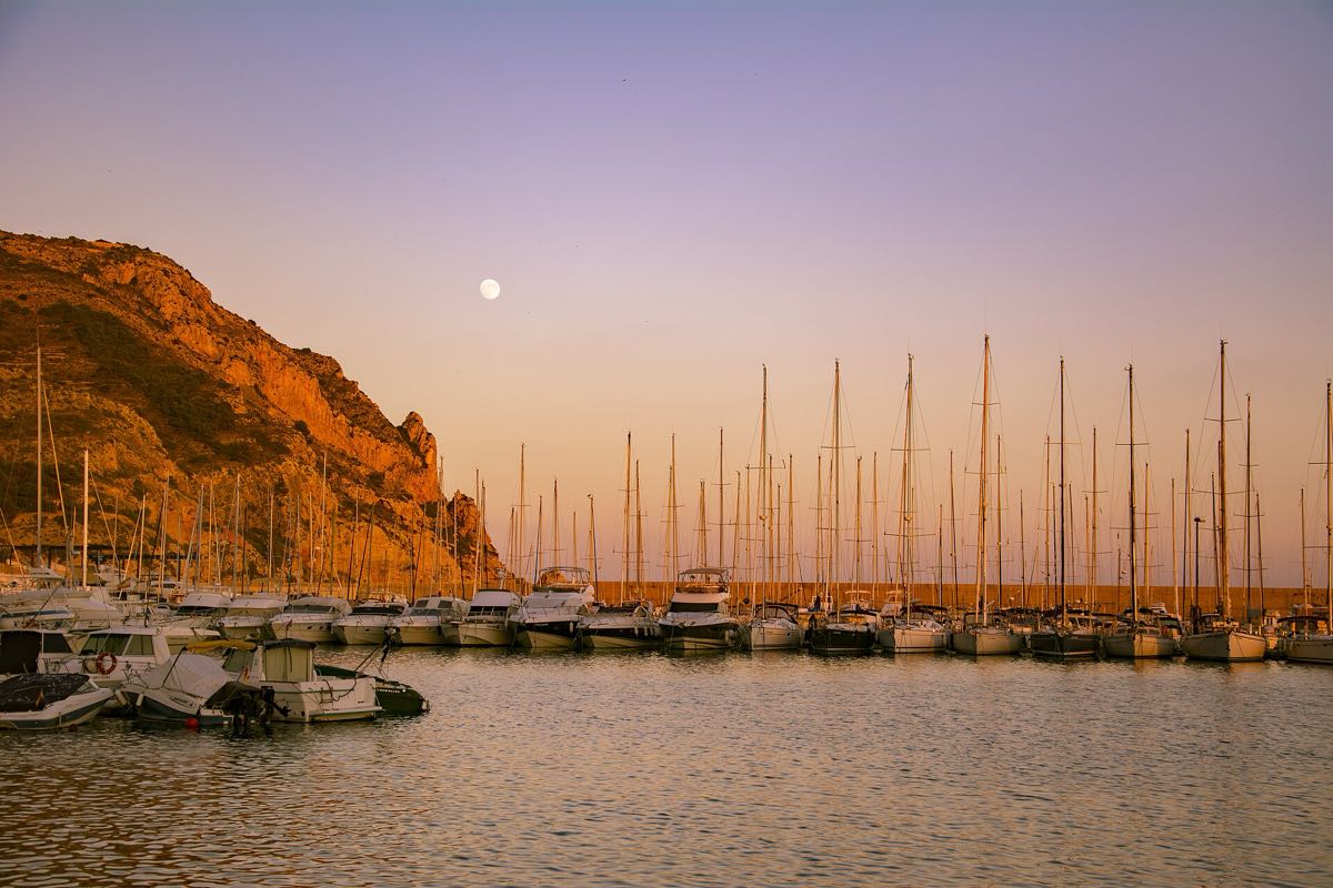 Sunset colours over the Jávea coastline
